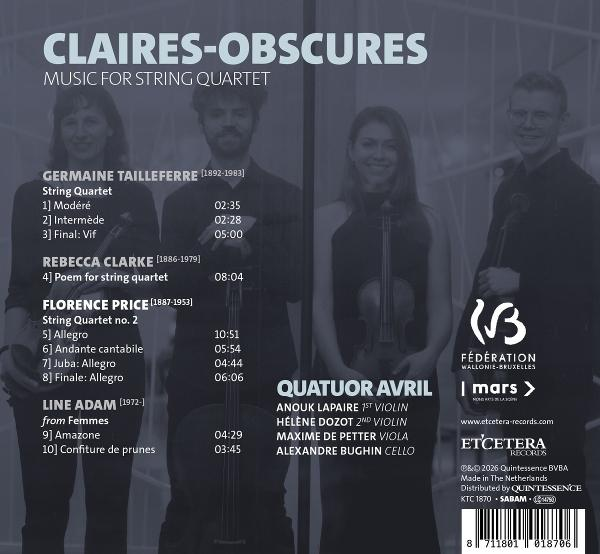 Albumcover mit vier Musikern, die Instrumente halten. Titel und Trackliste.
