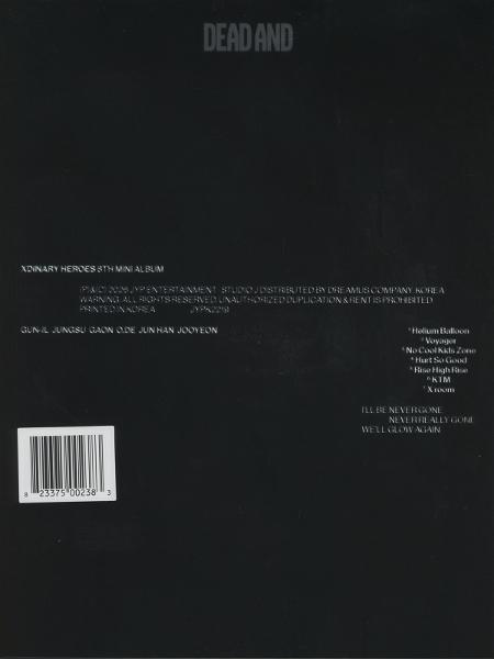 Schwarzes Cover mit Text: DEAD AND, Albumtitel, Copyright und Songliste.