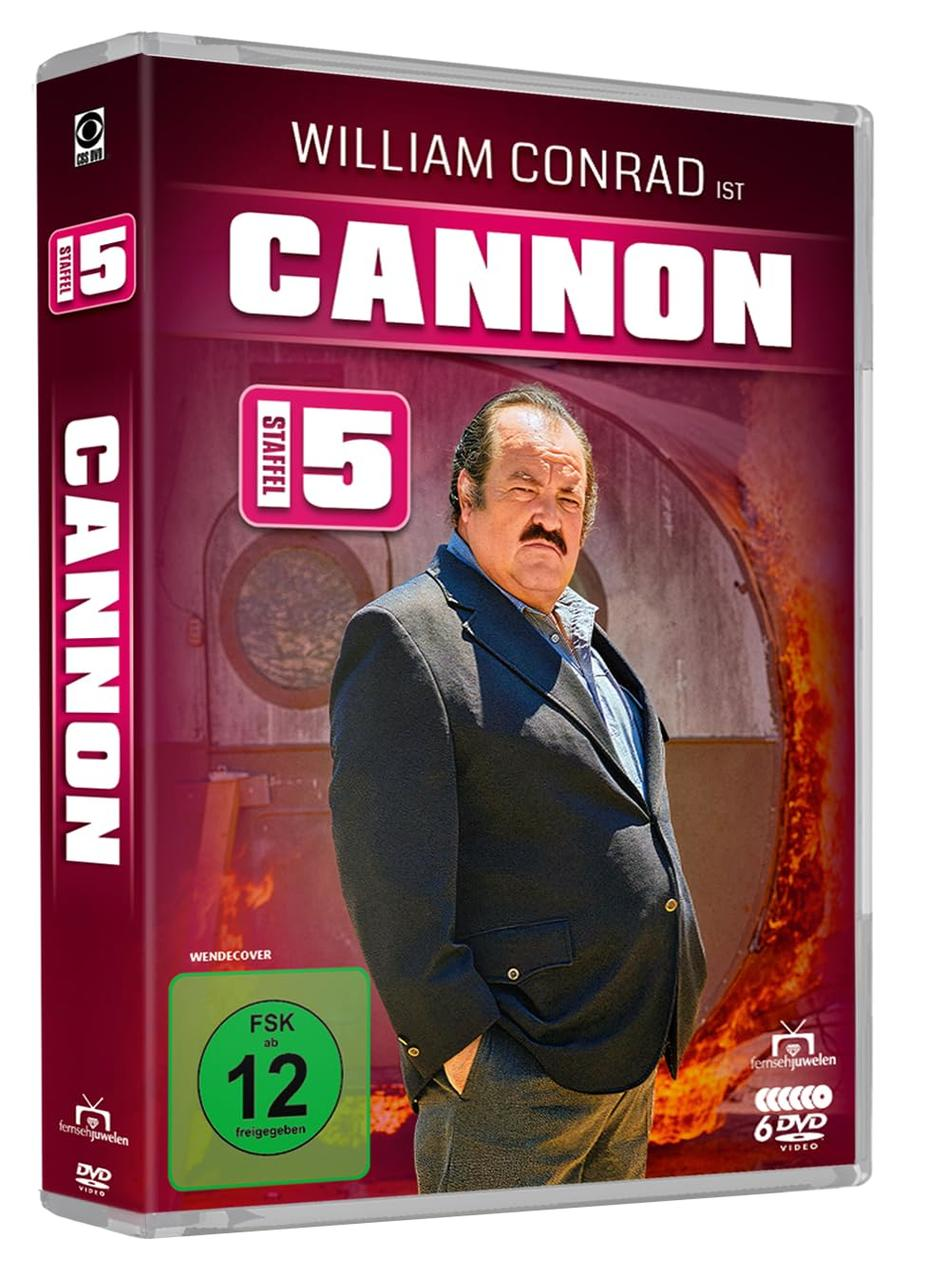 DVD-Cover von Cannon Staffel 5 mit William Conrad im Anzug.