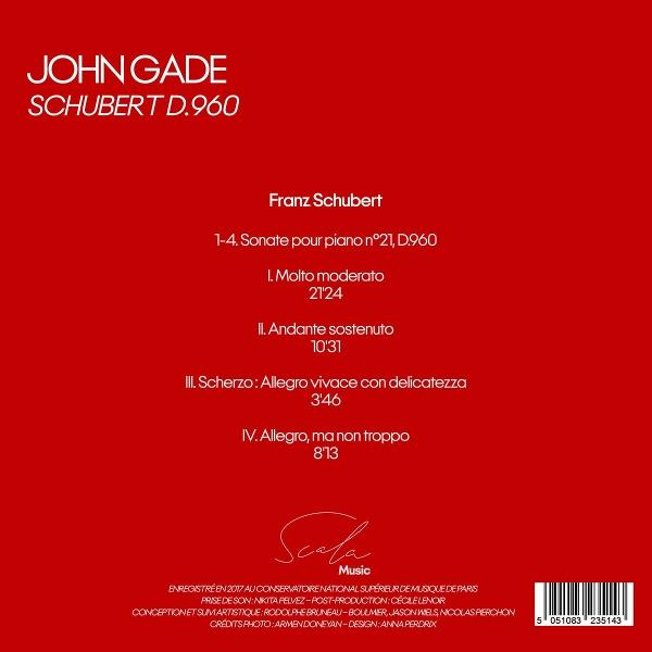Albumcover für John Gade mit Franz Schuberts Sonate D.960.