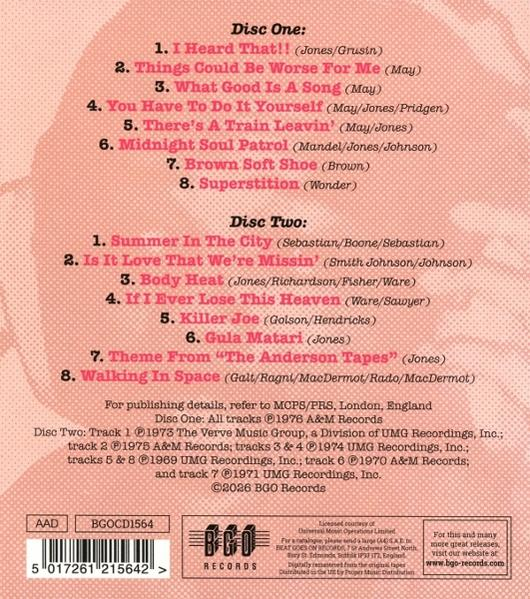 Rückseite eines CD-Covers mit Titellisten für zwei Discs und Label-Informationen.