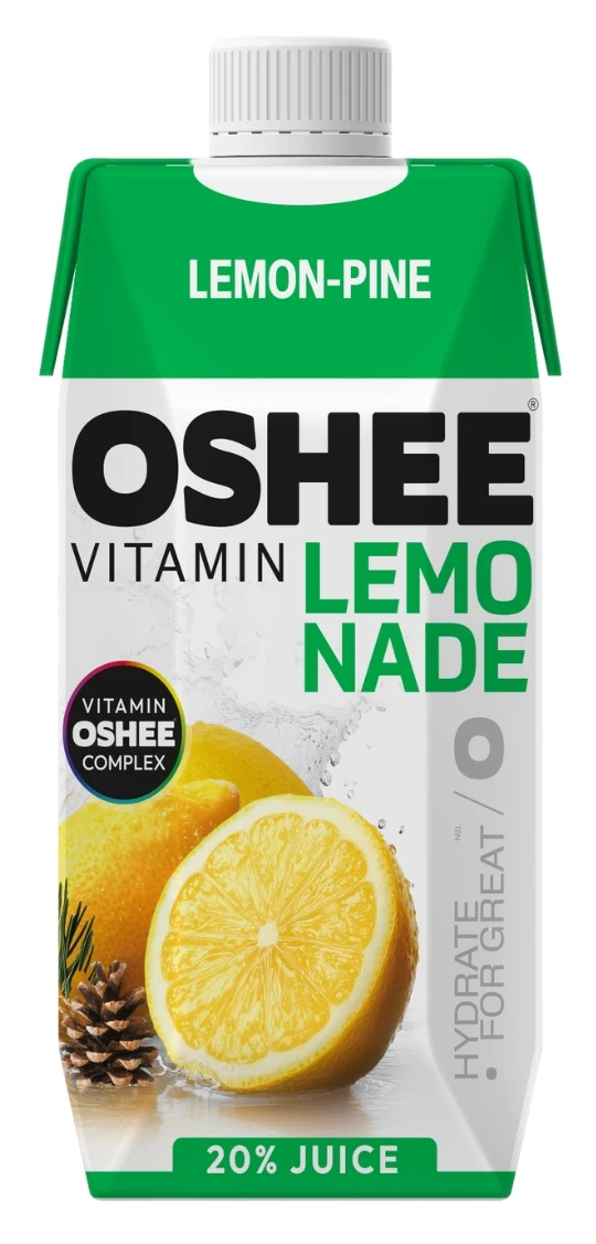 Oshee Vitamin Lemonade z cytryną i szyszką, 20% soku.