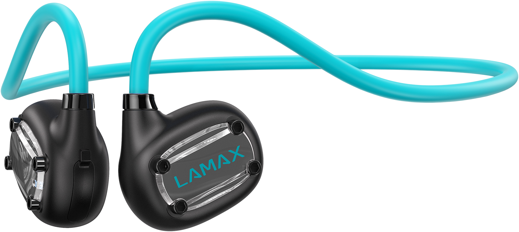 LAMAX AirTrack1 TWS vezeték nélküli nyitott sport fülhallgató, fekete-kék (LXOHMAIRTRABA)