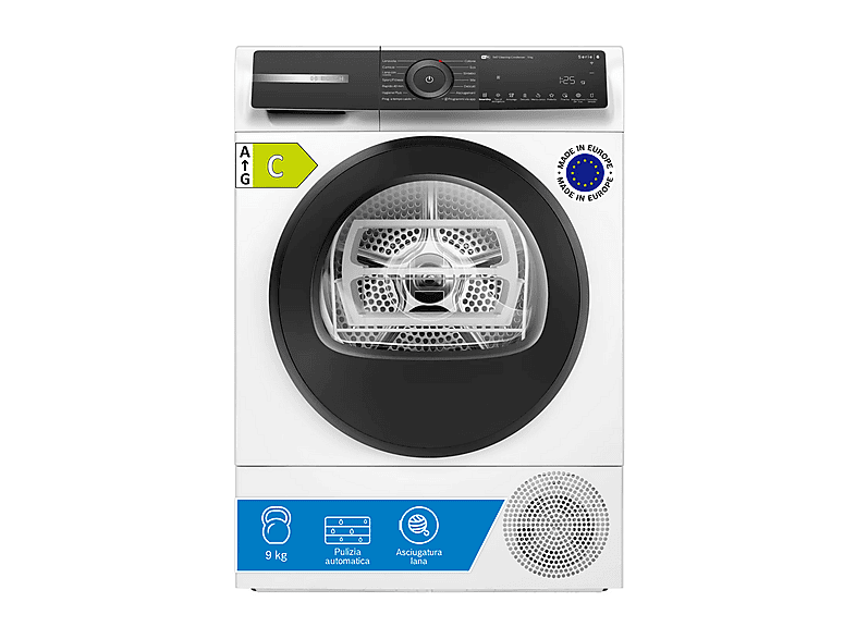 ASCIUGATRICE BOSCH WQH245B0IT Condensazione, 9 kg, profondità 63,4 cm, 61 dB(A), Bianca, Classe C