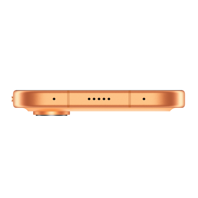 Primer plano del borde inferior de un smartphone dorado, mostrando el puerto de carga.