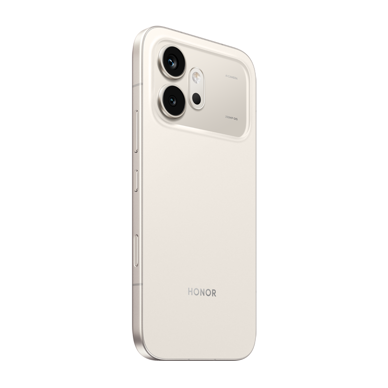 Parte trasera de un smartphone HONOR blanco con doble cámara y logo HONOR.
