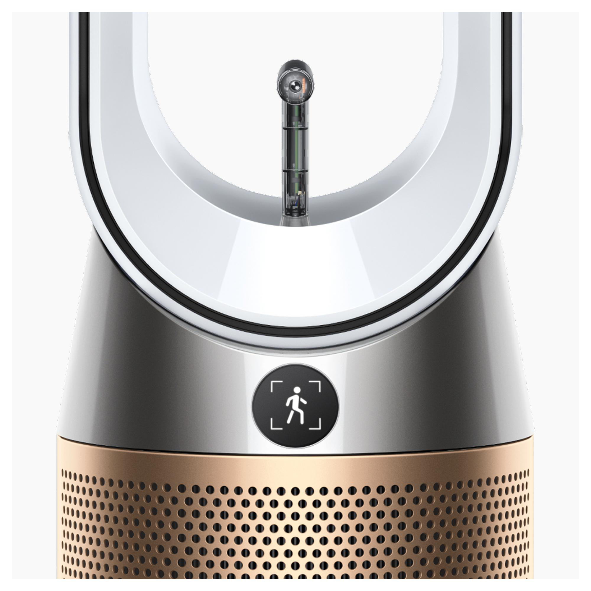 Ein Dyson Ventilator mit einem Bewegungssensor-Symbol auf dem Display.