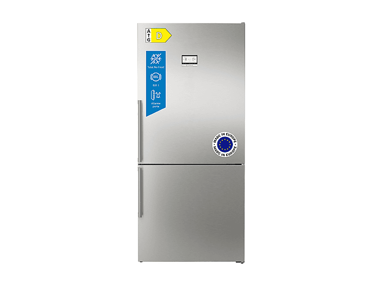 FRIGORIFERO COMBINATO BOSCH KGN86AIDR, Capacità netta totale 631 l, Rumorosità: 39 dB(A), 3 ripiani, Dimensioni: L 86 cm A 186 P 81 cm, Inox-Easyclean, Classe D
