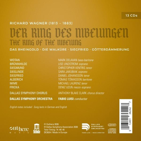 Cover mit Richard Wagners 'Der Ring des Nibelungen', 13 CDs, Dallas Symphony.