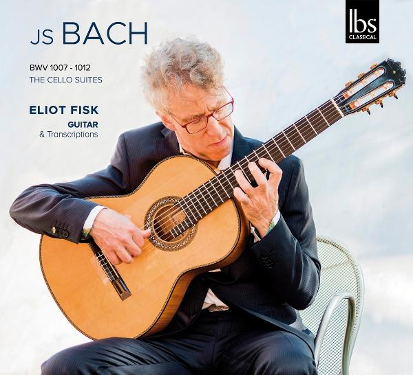 Mann in Anzug spielt Gitarre, Text: J.S. Bach, Eliot Fisk