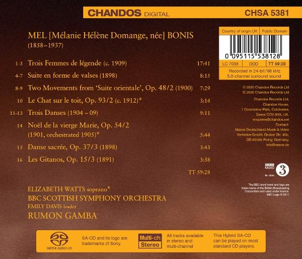 CD-Rückseite mit Werkliste, Barcode und Firmenlogos.