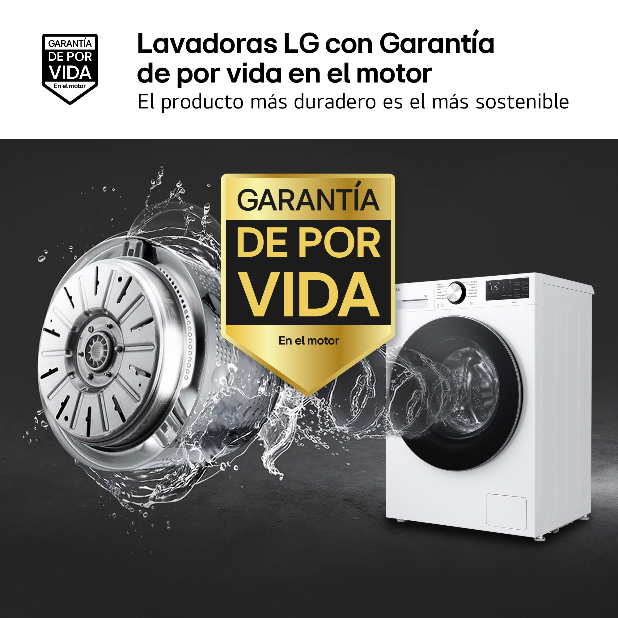 Lavadoras LG con Garantía de por vida en el motor. El producto más duradero es el más sostenible