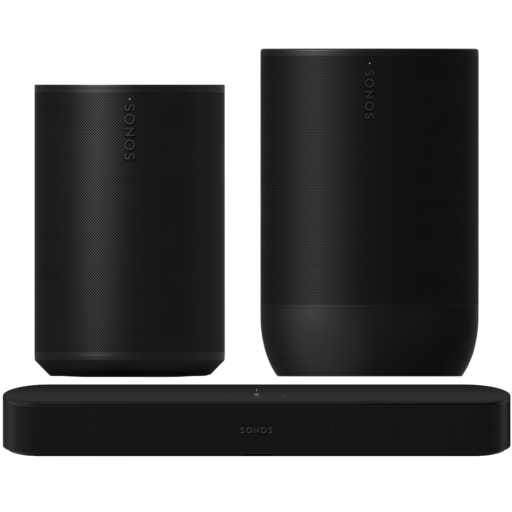 Sonos Beam Gen 2 Soundbar, Era 100 en Move 2 Multiroom Speaker Bundle