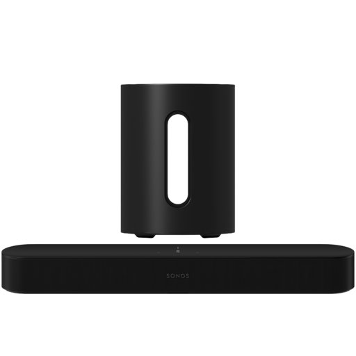 Sonos Sub Mini Subwoofer + Beam Gen2 Zwart TV Bundle