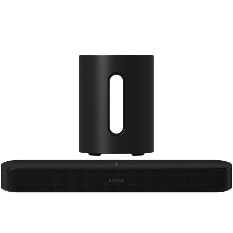 Sonos Sub Mini Subwoofer + Beam Gen2 Zwart TV Bundle