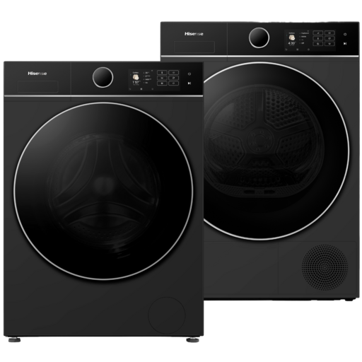 Hisense Wasmachine en Warmtepompdroger Set Zwart