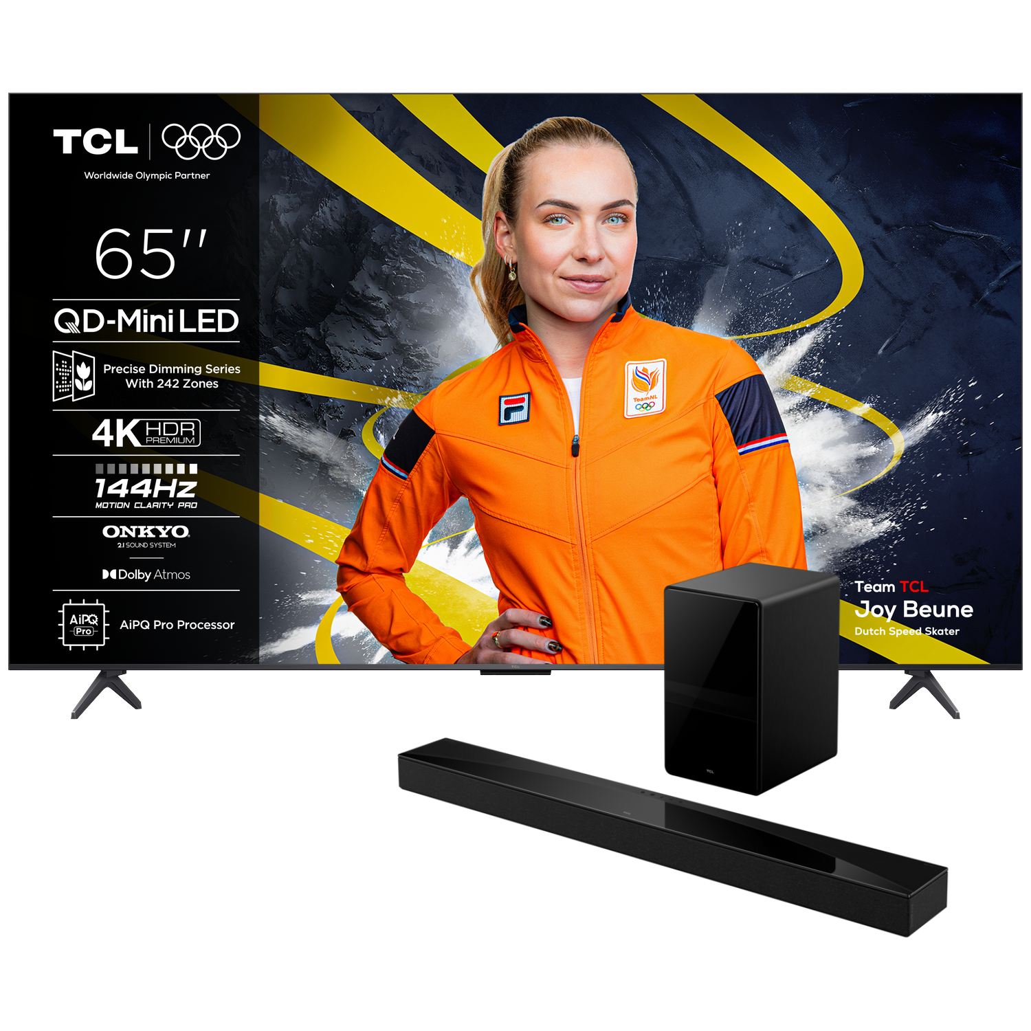 Tcl 65c6k Qd-miniled Google Tv 65" + Q65h Soundbar Tv-bundel