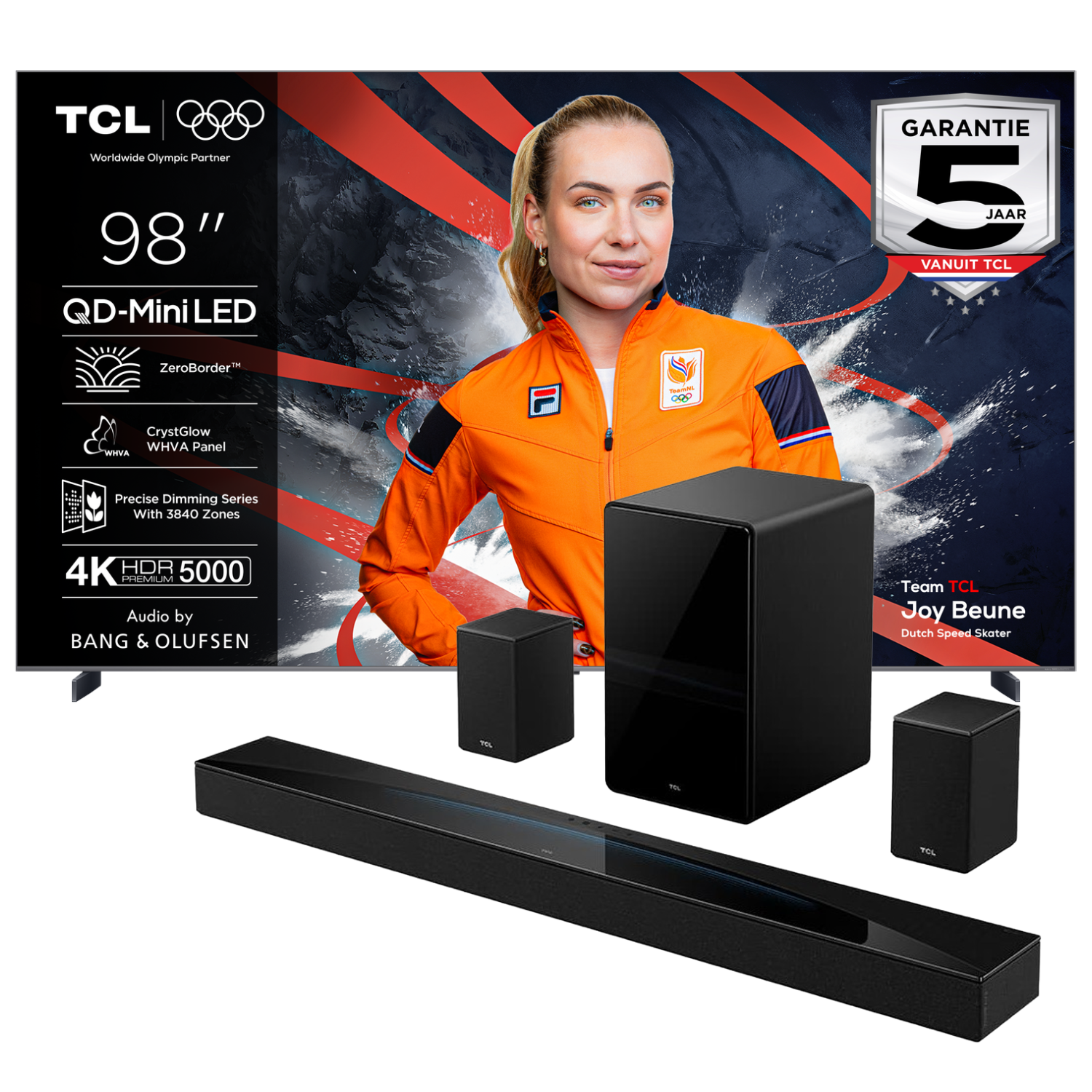 Tcl 98c8k Qd-miniled Google Tv 98" (2025) + Q85h Pro Soundbar Tv-bundel