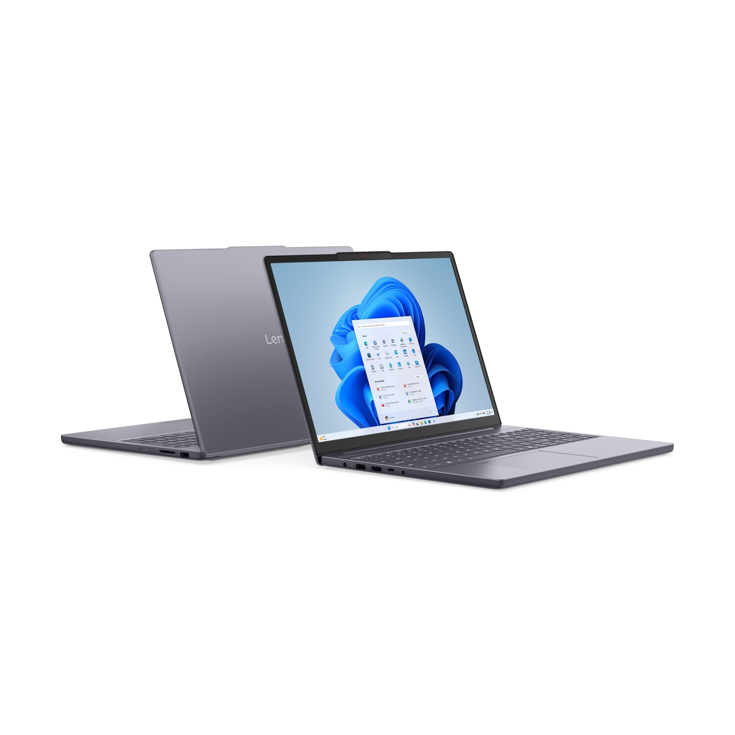 Due laptop grigi con interfaccia Windows 11. Uno è aperto, l'altro è dietro.