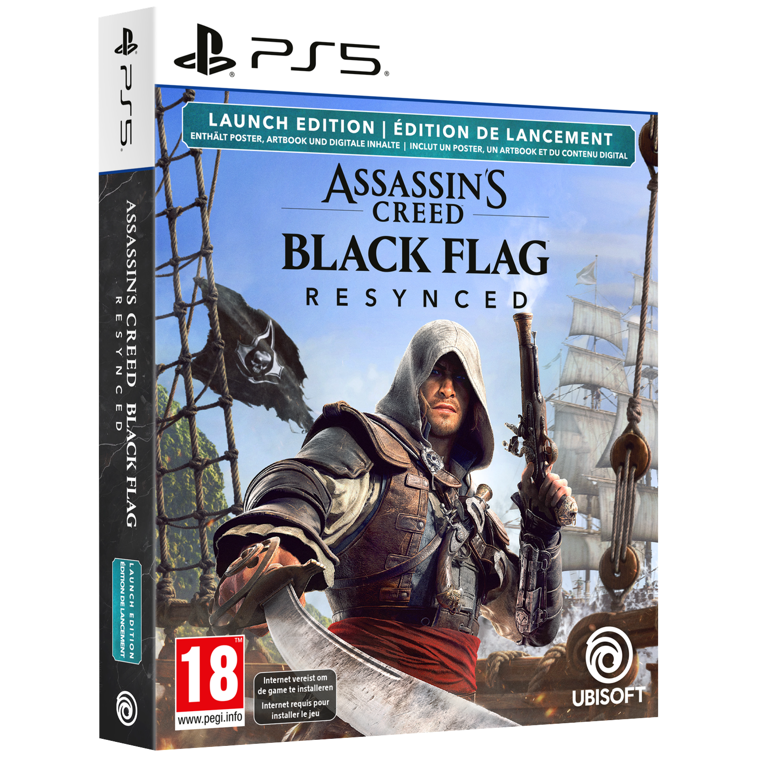 Assassin's Creed Black Flag PS5 hoes met piraat en schepen. Bevat extra's.