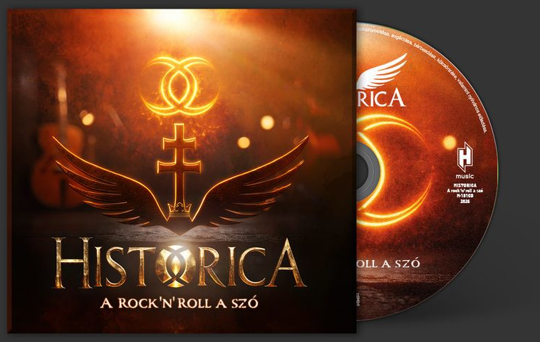Album borító és CD: Világító szimbólum szárnyakkal, címe HISTORICA.