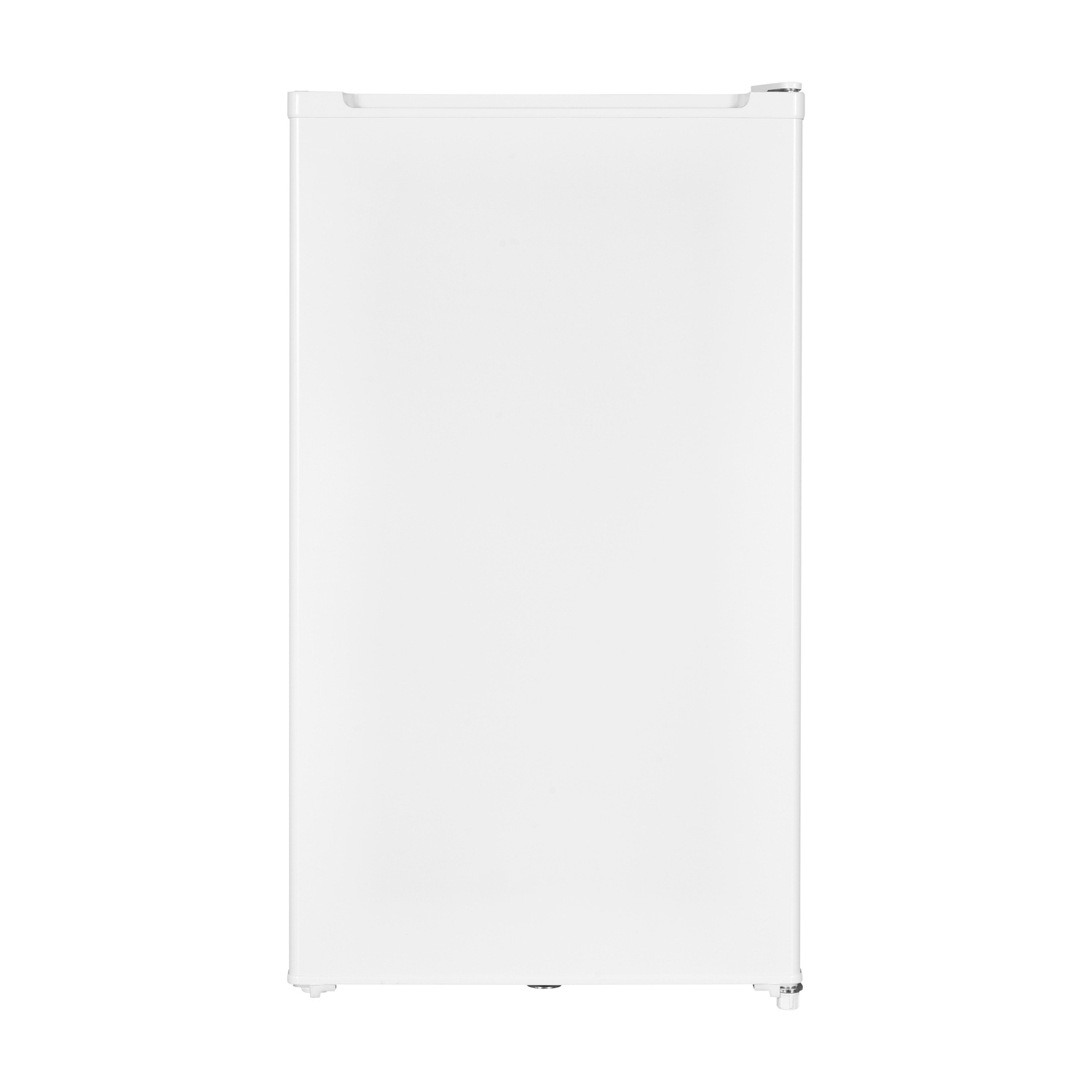 Un frigorifero bianco su sfondo bianco.