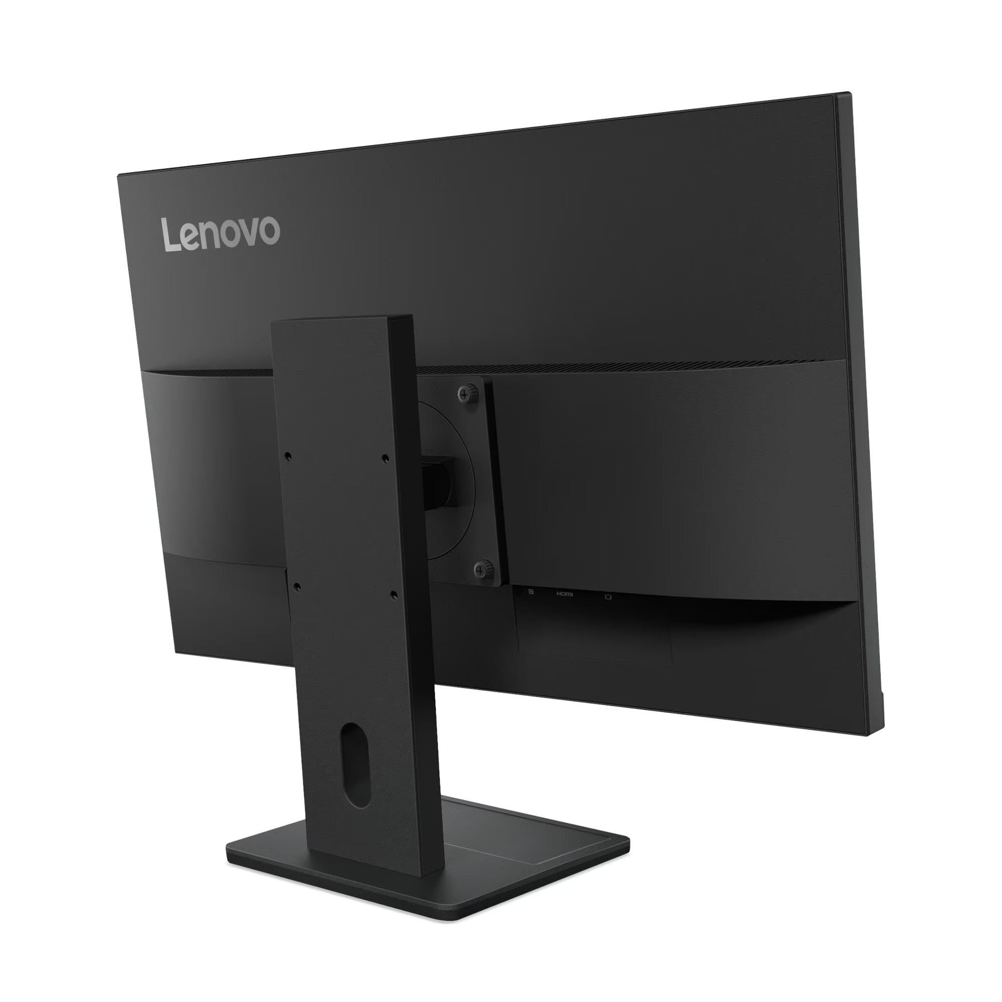 Egy fekete Lenovo monitor hátulja HDMI porttal.