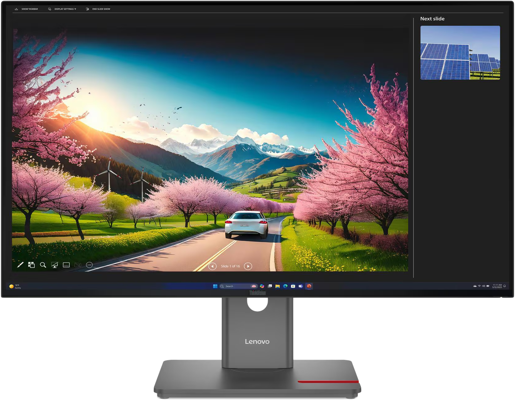 LENOVO ThinkVision P32UD-40 31,5" Sík UHD 120 Hz 16:9 IPS LED Monitor