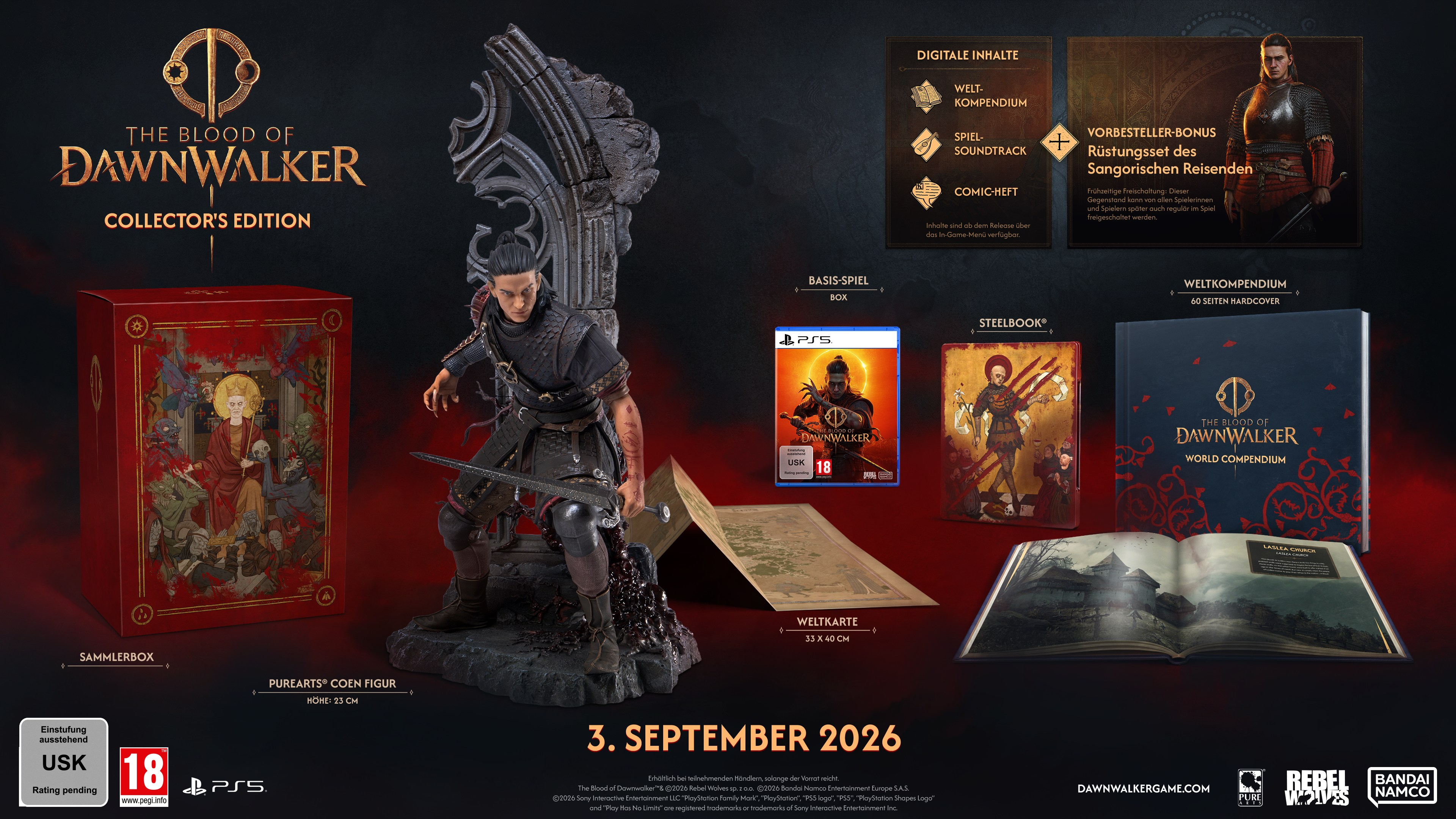 Blood of Dawnwalker Collectors Edition Box PS5 Steelbook Figur