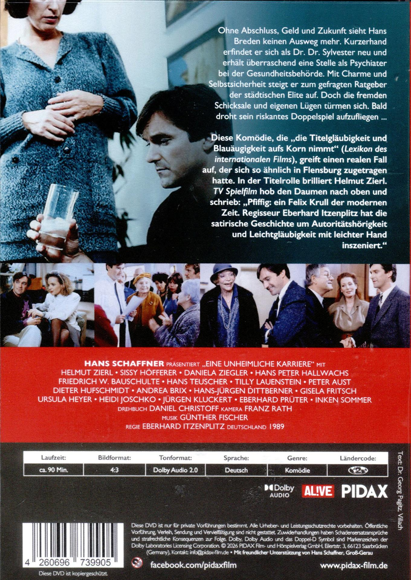 DVD-Cover mit Filmbeschreibung, Darstellern und technischen Details.