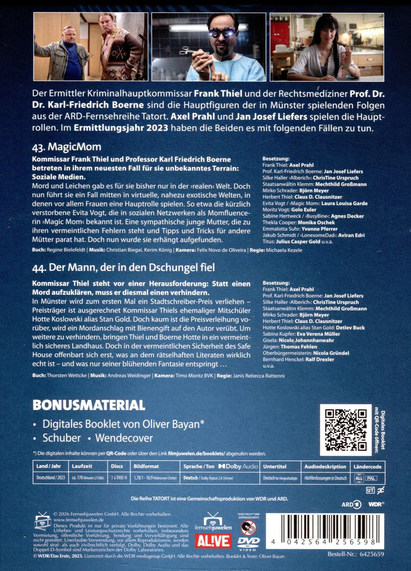 DVD-Cover mit drei Szenenbildern, Titeln, Besetzung und Bonusmaterial.