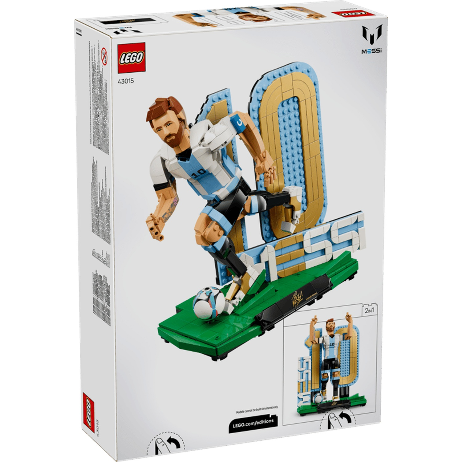 LEGO box featuring Lionel Messi as a soccer player and the number 10.