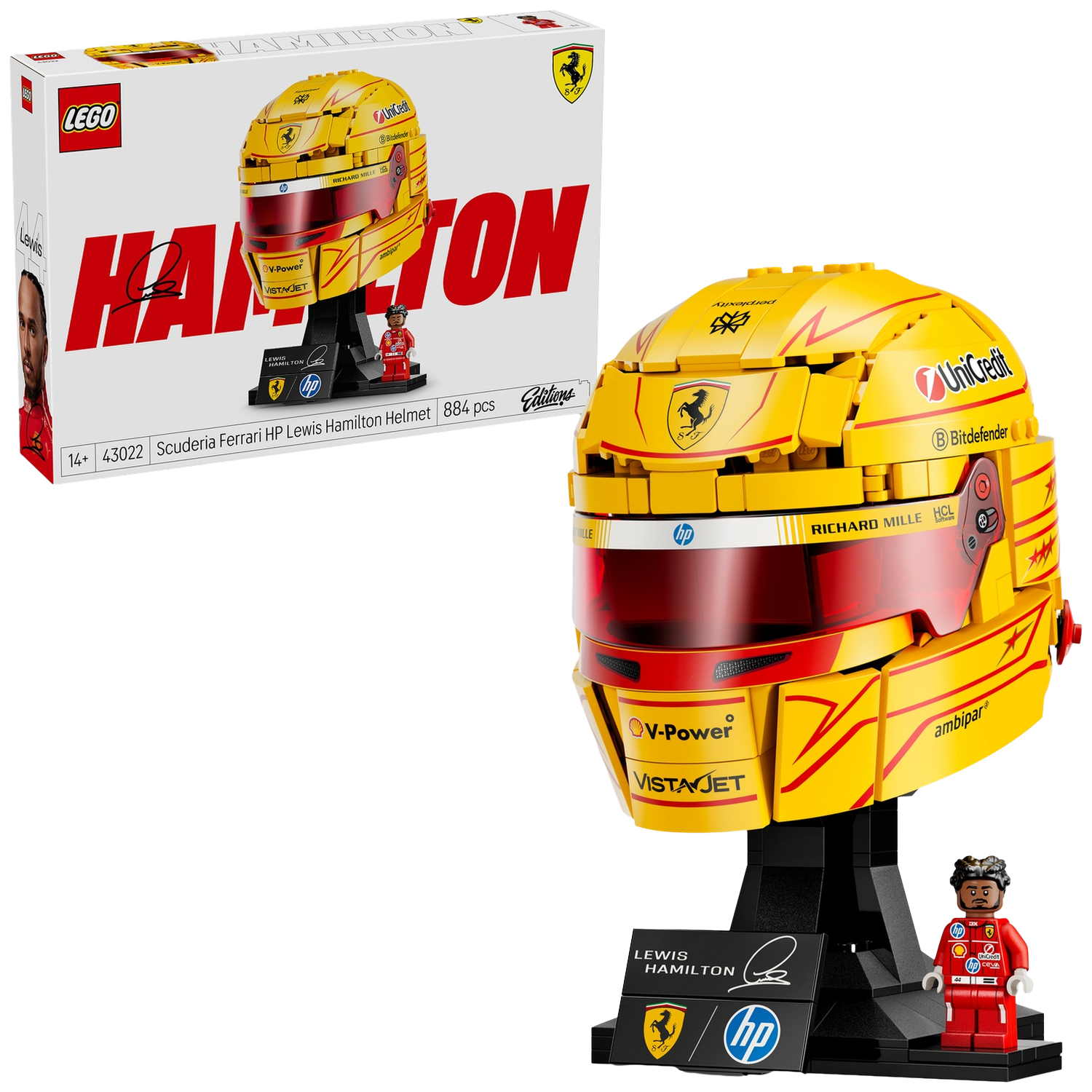 Lego Edition Vehicules 43022 Scuderia Ferrari HP Helm Van Lewis Hamilton Bouwelementen Meerkleurig