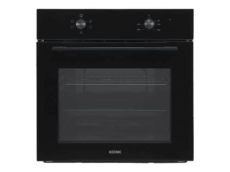 Koenic KBO 111 B A Backofen (70 l, Schwarze Front mit Edelstahlverzierung, 59,5 cm breit, A)