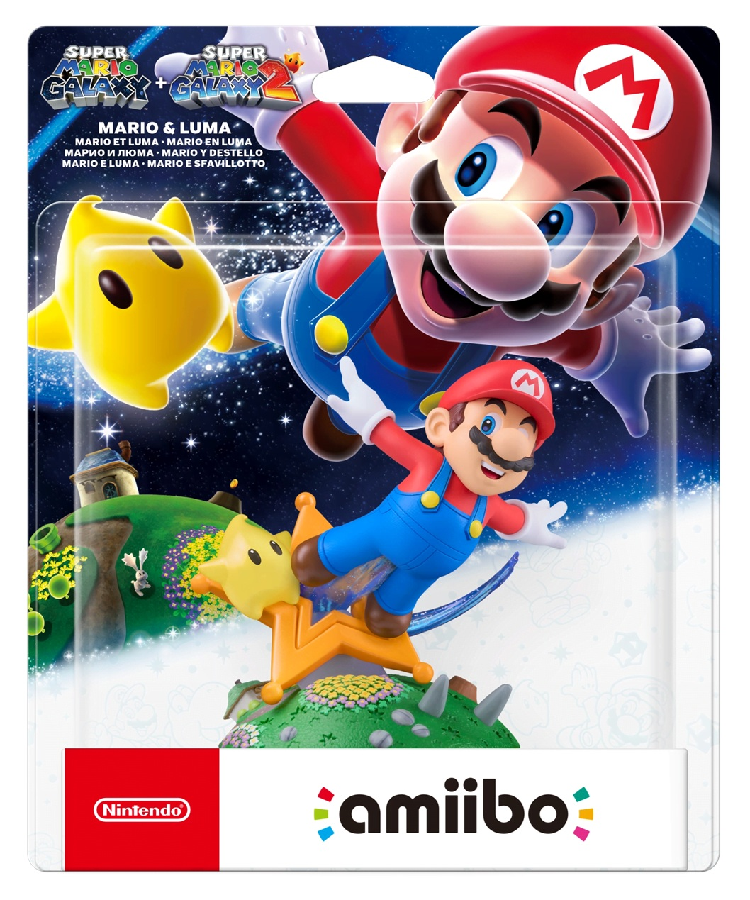 Mario i Luma z Super Mario Galaxy na wyświetlaczu amiibo.