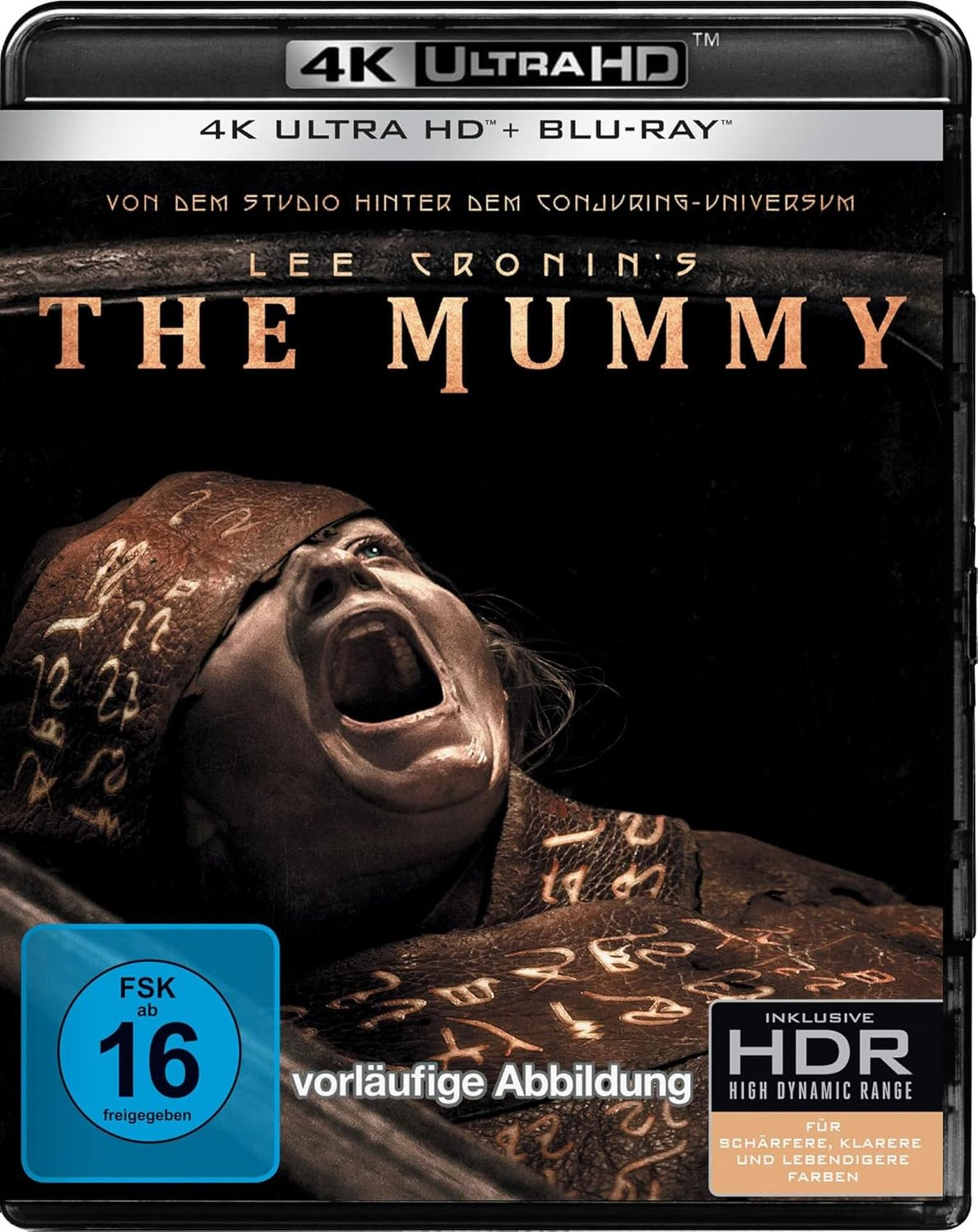Die Hülle zeigt eine Frau mit aufgerissenem Mund, beschriftet mit "The Mummy".