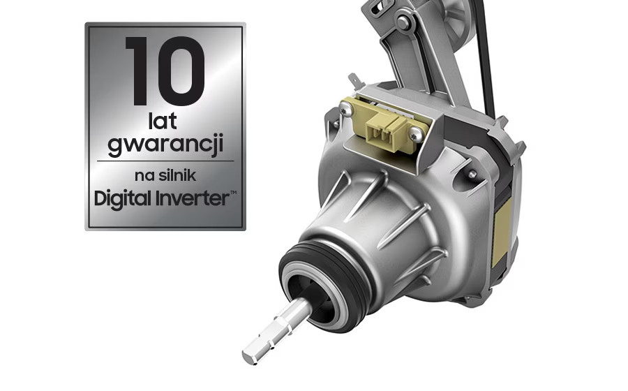 Srebrny silnik Digital Inverter z 10-letnią gwarancją.