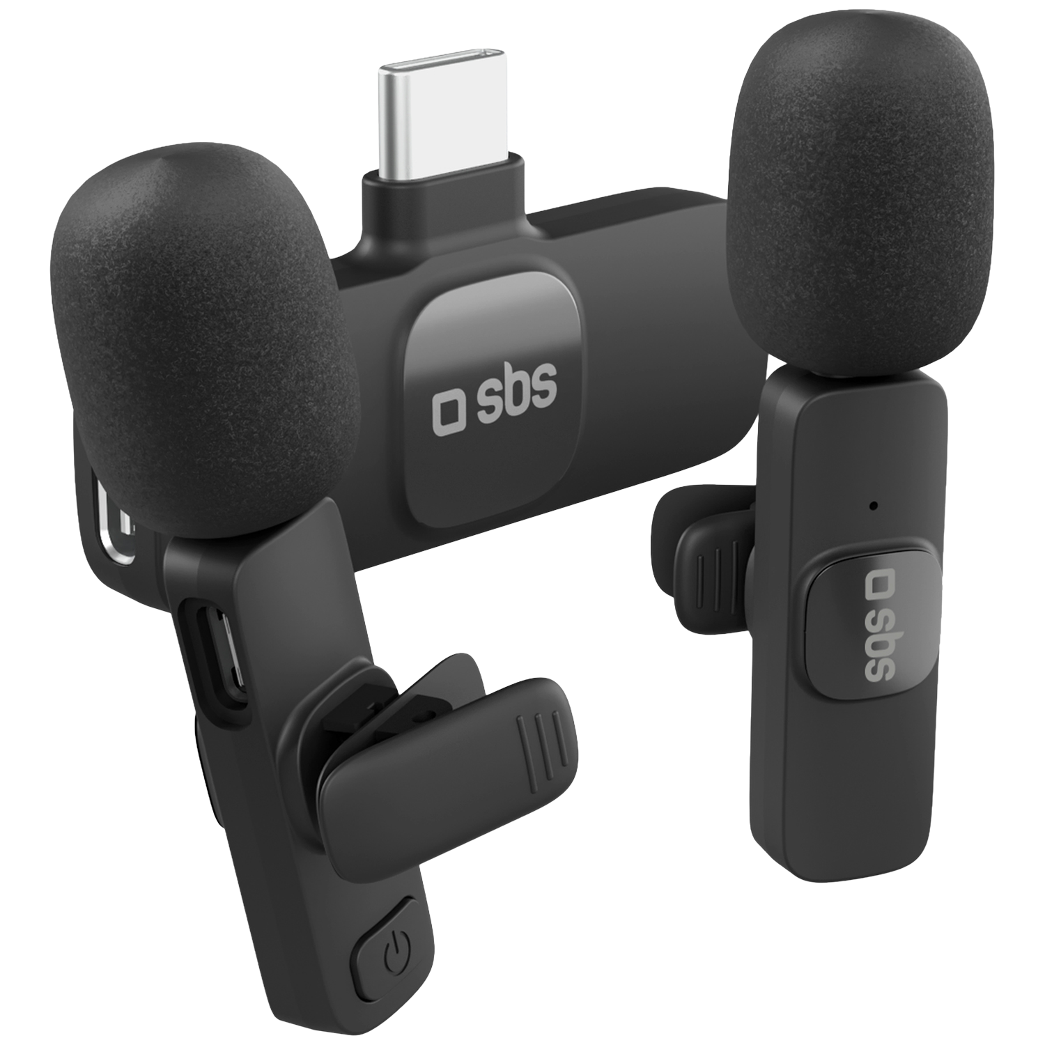 Sbs Kit 2 Draadloze Microfoon Type-c Ontvanger Black Microfoon Voor Smartphone
