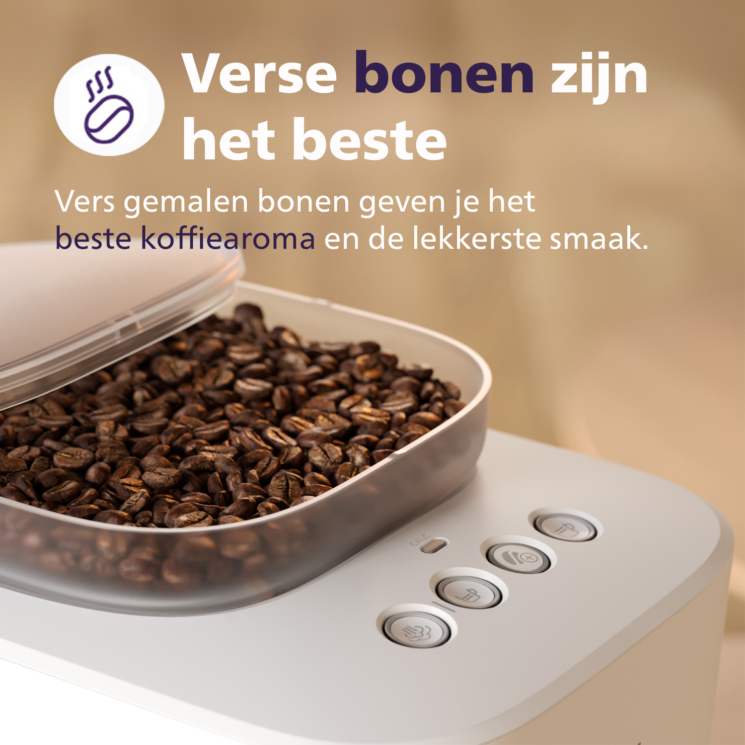 Fresh beans give the best coffee aroma and the tastiest flavor.