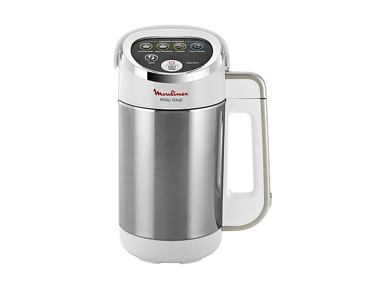 FRULLATORE MOULINEX SOUP MAKER EASY LM8411, Potenza 1000 W, Caraffa da 1.2 l, 1 velocità, Acciaio inox lucidato, Acciao e bianco