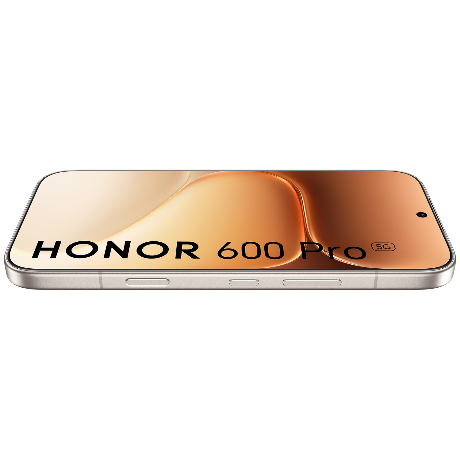 Honor 600 Pro smartphone with a golden background, 5G logo.