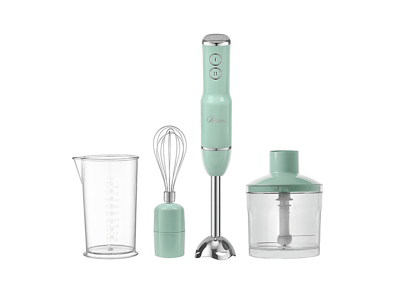 Frullatore ad immersione ARDES TRINITY RETRO', Potenza massima 800 W, Recipiente da 0.6 l, Livelli di potenza 2 velocità, Verde Acqua
