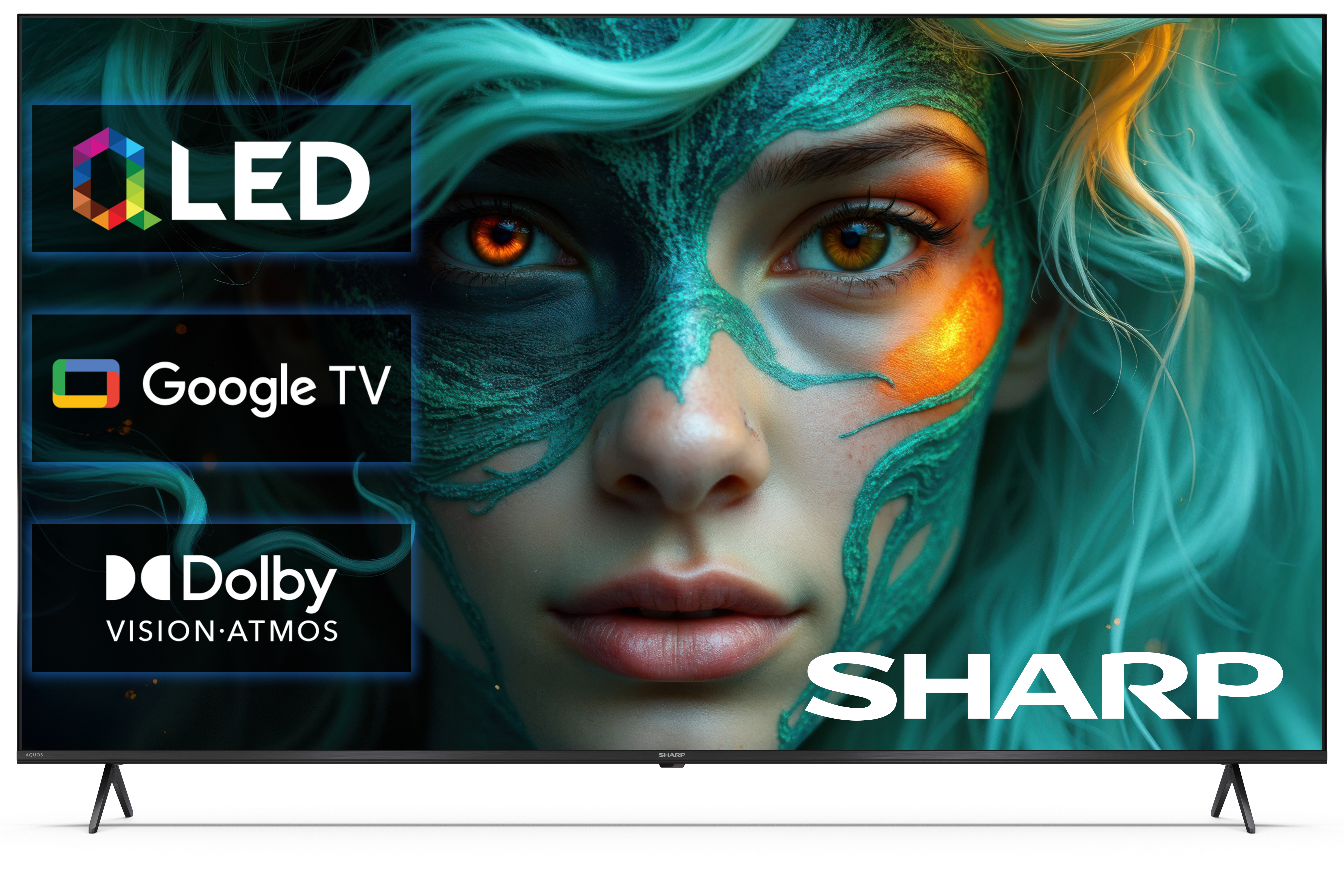 Telewizor Sharp z technologią OLED, Google TV i Dolby Vision Atmos.