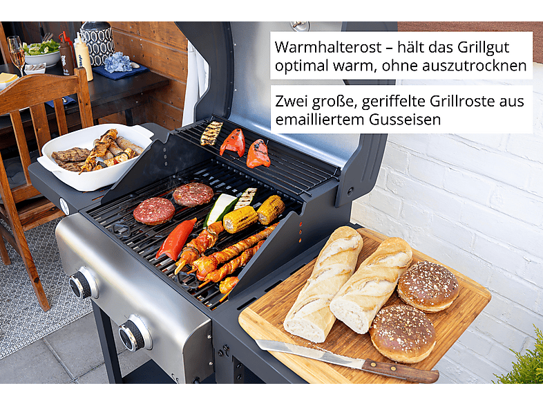 Unold 58595 Barbecue Elektrogriller, Schwarz, Edelstahl (2600 Watt) — Foto 2 von 5