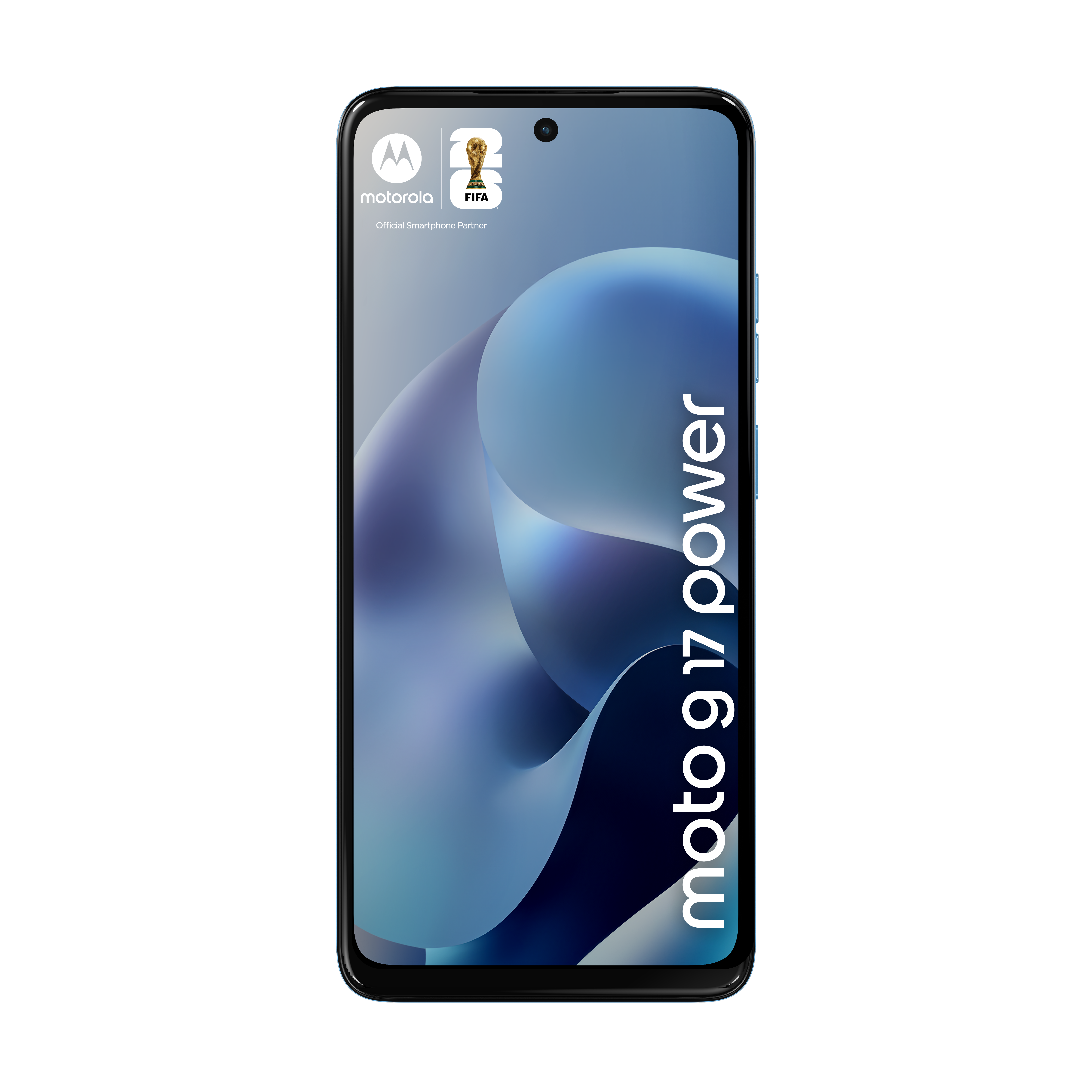 Smartfon Motorola z logo FIFA i tekstem 'moto g 17 power'.