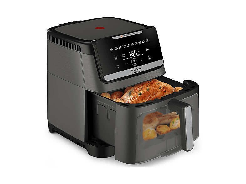 MOULINEX Easy Fry Silence 7L EZ846H FRIGGITRICE AD ARIA, capacità 7 l, Max potenza 1800 W, 10 programmi, da 40 °C a 220 °C, Grigio scuro