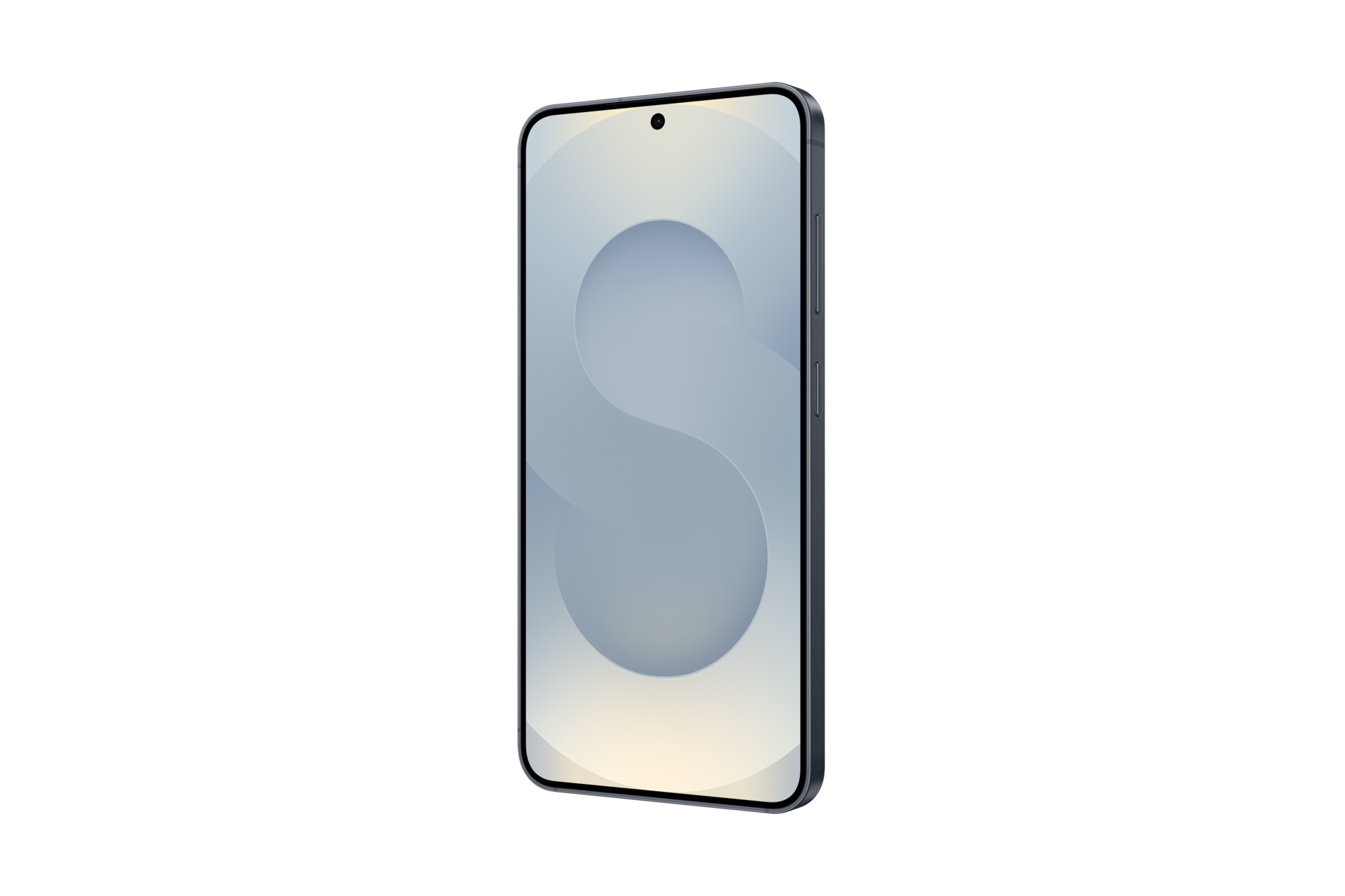Szary smartfon z abstrakcyjnym tłem na ekranie.