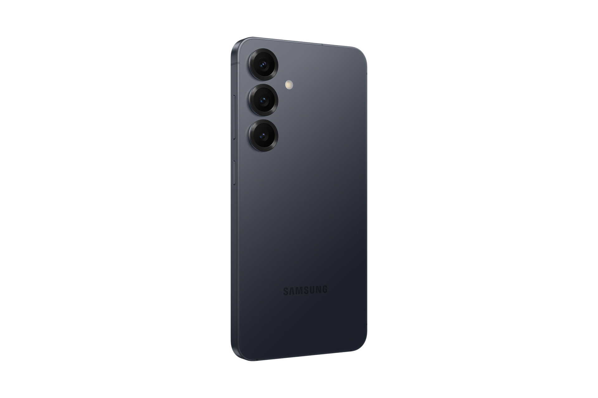 Ciemnoszary smartfon Samsung z tyłu z trzema obiektywami aparatu.