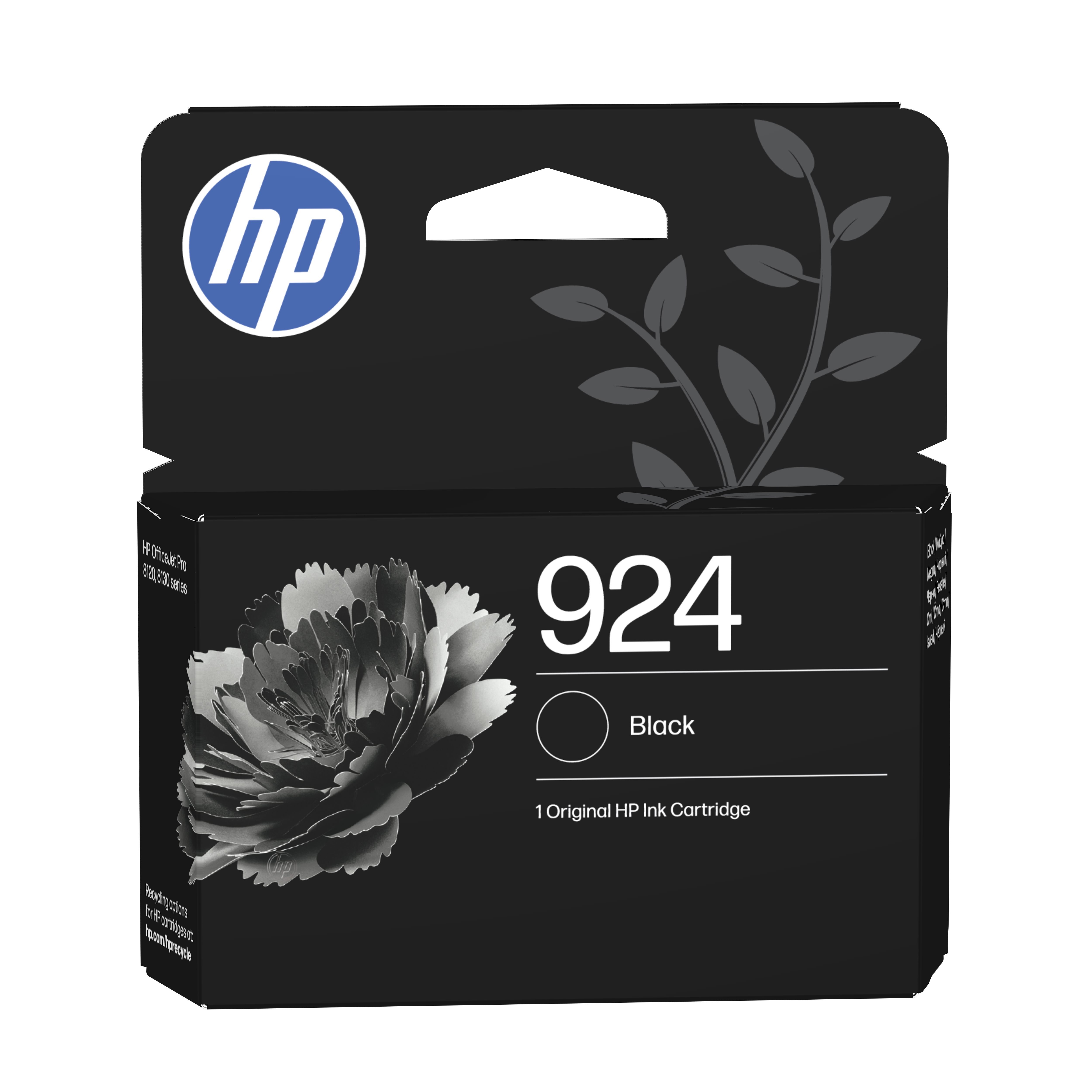 HP 924 black ink, 1 pack, for OfficeJet Pro 8120/8130.