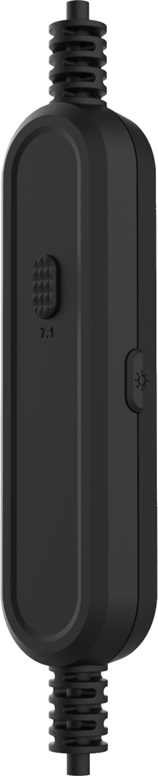 Controller in linea nero con "7.1" e icona luminosa.